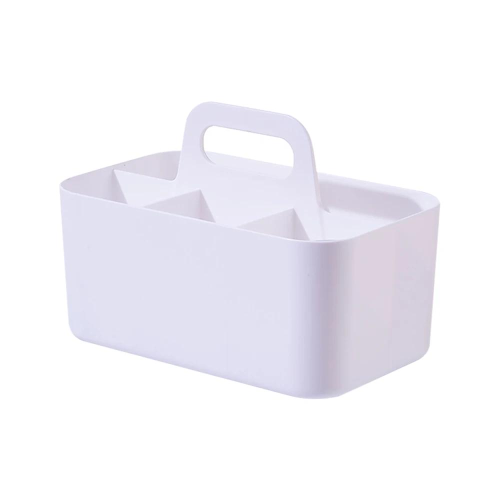 New Desktop Marker Holder Art Supply Storage Box Cosmetic Plastic Storage Basket With Handle  Pencil Pen Stationery Storage Case