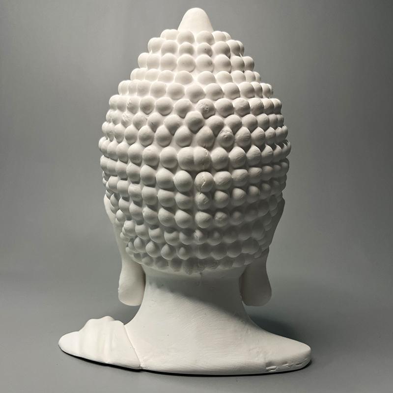 Buddha's Head Plaster Statue Buddhist Figure Sculpture Abstract Art Head Damaged Buddha Statue Home Accessories