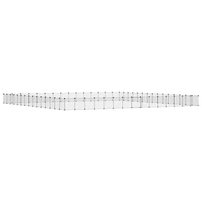 3114024 vidaXL Cage animaux de compagnie à 60 panneaux et porte Noir 35x35 cm