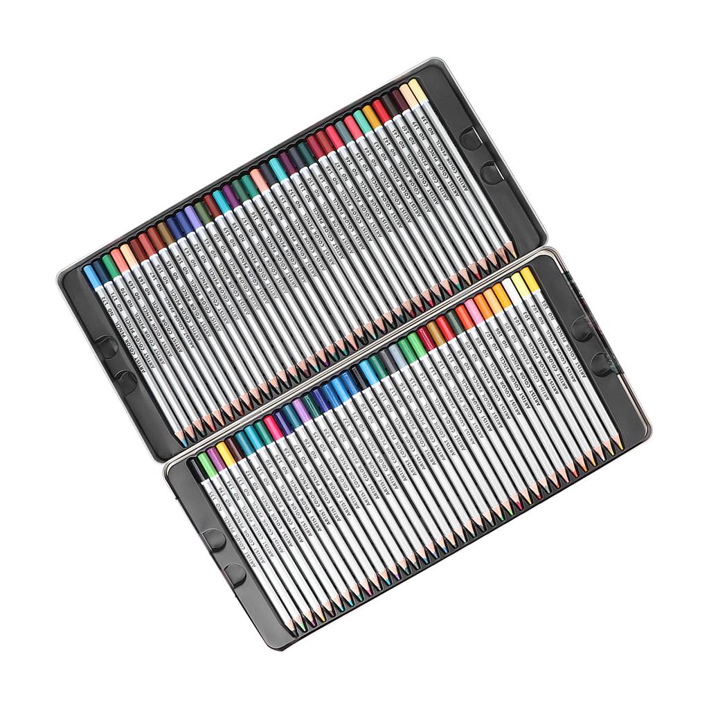 72 Pcs Color Painting Pencil Rich Saturation Soft AntiCrack 3.3mm Refill Art Graffiti Tool with Iron Box