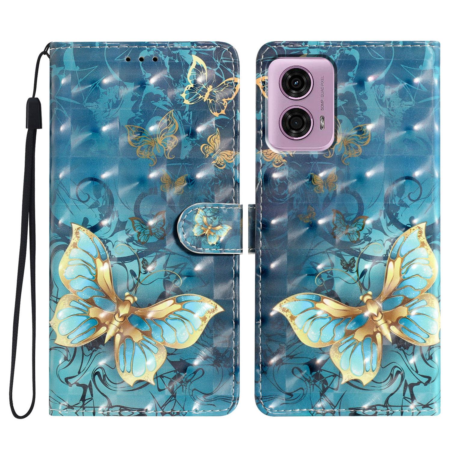 

For Motorola Moto G45 5G/G34 5G Case Pattern Printing Leather Phone Cover with Wallet Stand Butterfly