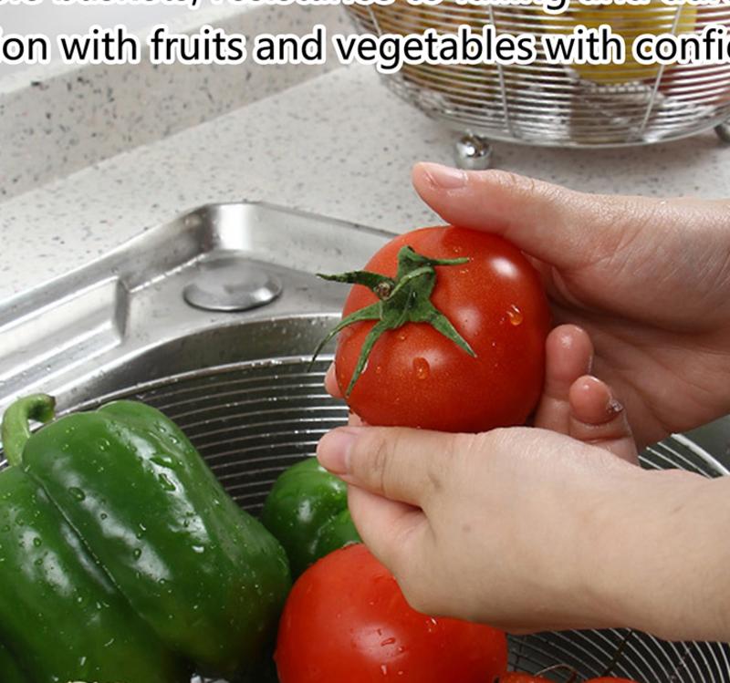 

Fruit Wash Bowl Stainless Steel Kitchen Fruits Strainer Vegetables Colander Multipurpose Rinse Bowl Metal Wire Drainer Efficient S
