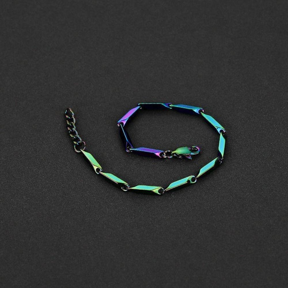 Simple Classic Personality Exquisite Geometric Bangle Rhombus Chain Men Bracelet Korean Jewelry