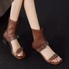 2025 new Internet celebrity belt buckle thick heel open-toed high-top sandals women's summer square head rear zipper Roman cool boots