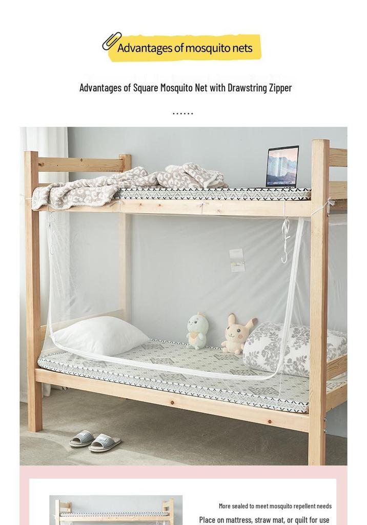Full Enclosure Blackout Mosquito Net for Student Dorm Bunk Beds