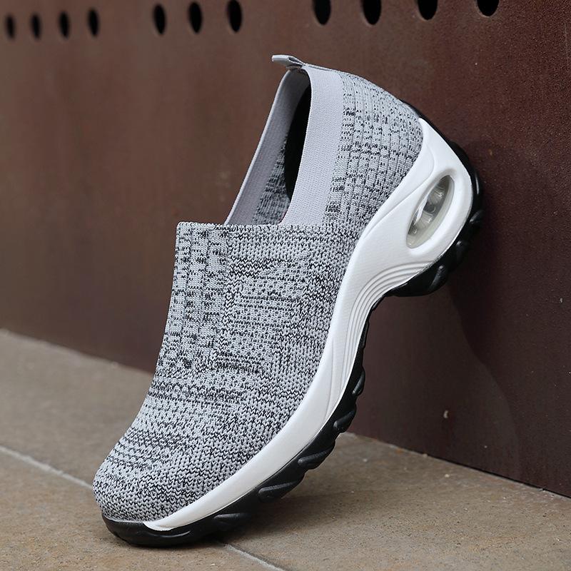New Jianbu Casual Shoes Breathable Foot Cover Middle-aged Mesh Sports Shoes Casual Thick Sole Heightening Rocking Women's Shoes