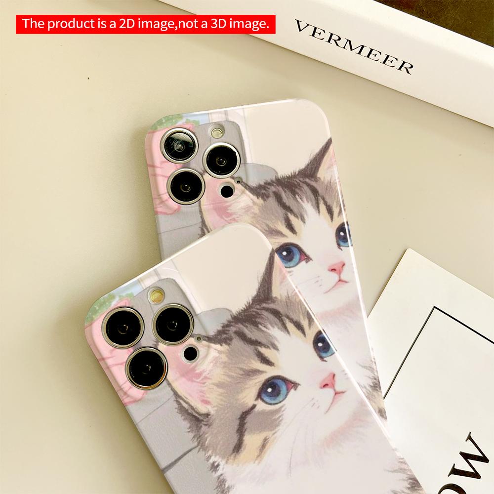 Cute Tabby Kitten with Blue Eyes Phone Case All Inclusive Film Hard Phone Case, Compatible with iPhone 18 Pro Max 17 16 15 14 13 12 11