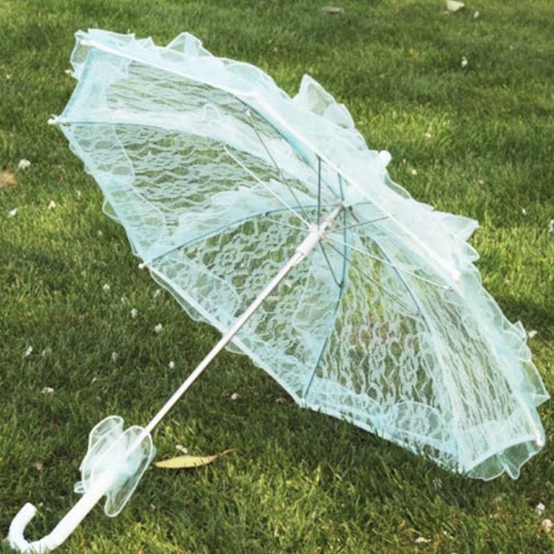 60Cm Women Ladies Cotton Lace Parasol Umbrella Bridal Wedding Party Handmade