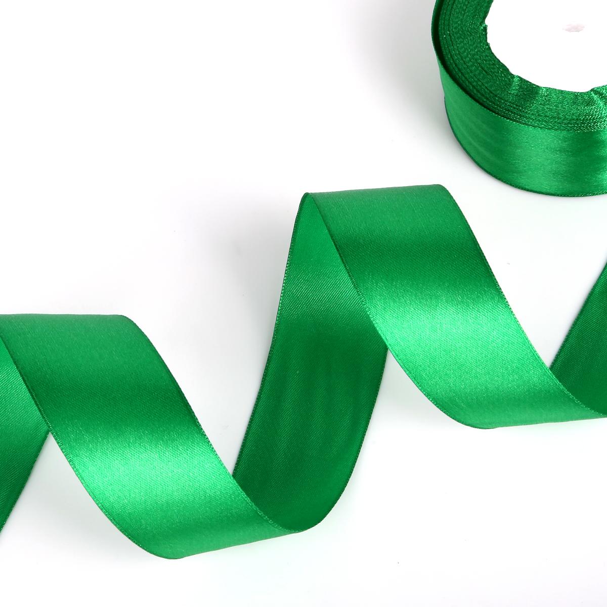 

25 ярдов атласные ленты для свадьбы, дня рождения, подарочная упаковка, рождественские принадлежности для Хэллоуина, фестиваля, ленты для рукоделия своими руками 38mm 25yards зелёный