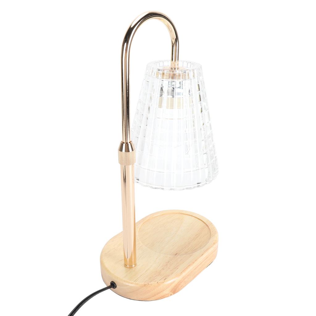 Candle Warmer Lamp Dimmable Height Adjustable Electric Scented Wax Melter with 2 50W Bulbs and Wooden Base for Home