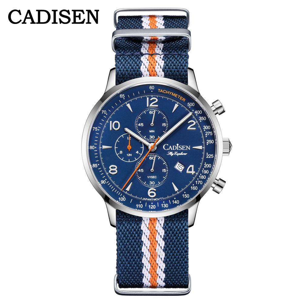 CADISEN 7067 Multifunctional Three-eye Six-pin Men's Quartz Watch OS10 Quartz Movement Fashion Casual Quartz Watch