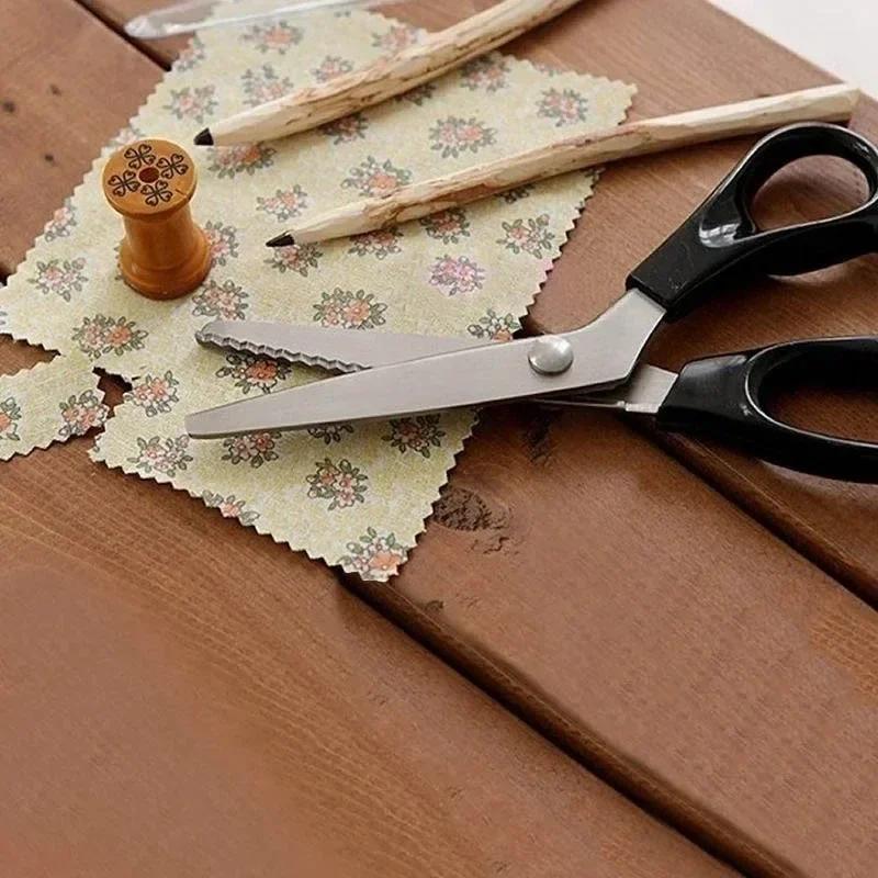 3 5 7mm Klesmaker Saks med Kamskjellkant Sikksaks Saks Klipper Kutter Sying Profesjonell Skreddersaks Stoff Skreddersøm