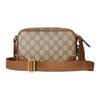 Gucci GG Emblem Logo Print Adjustable Shoulder Strap Fabric Mini Shoulder Bag Men Shoulder Bag Beige Dark-Brown 821217-FAED3-9786