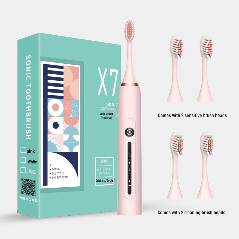 Enhanced Rechargeable Electric Toothbrush: Six-Speed Adult Couple Set with Travel-Friendly Soft Bristle Design