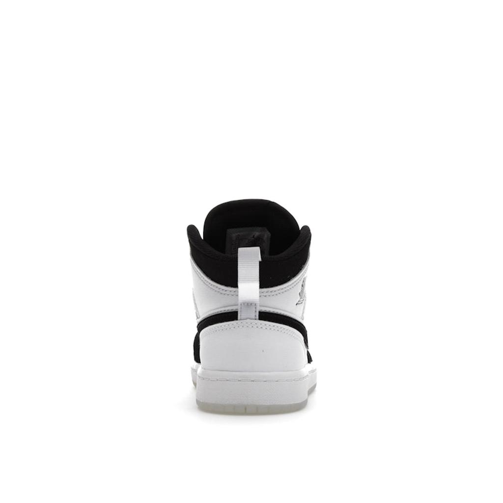Air Jordan 1 Mid SE PS Diamond Kids Sneakers White Multi-Color Black DN4323-100