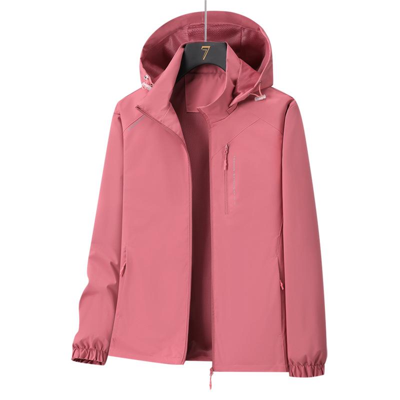 Winddichte Kapuzenjacke für Damen: Lässiger lockerer Trenchcoat für Frühling/Herbst, Abnehmbar, Paarkleidung.