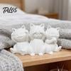 Aesthetic Cat Art Three Wise Cats Figurines, 3D Printed Minimalist Statue for Desk Decorative Sculptures Decor, Ancient Wisdom Ornament Home