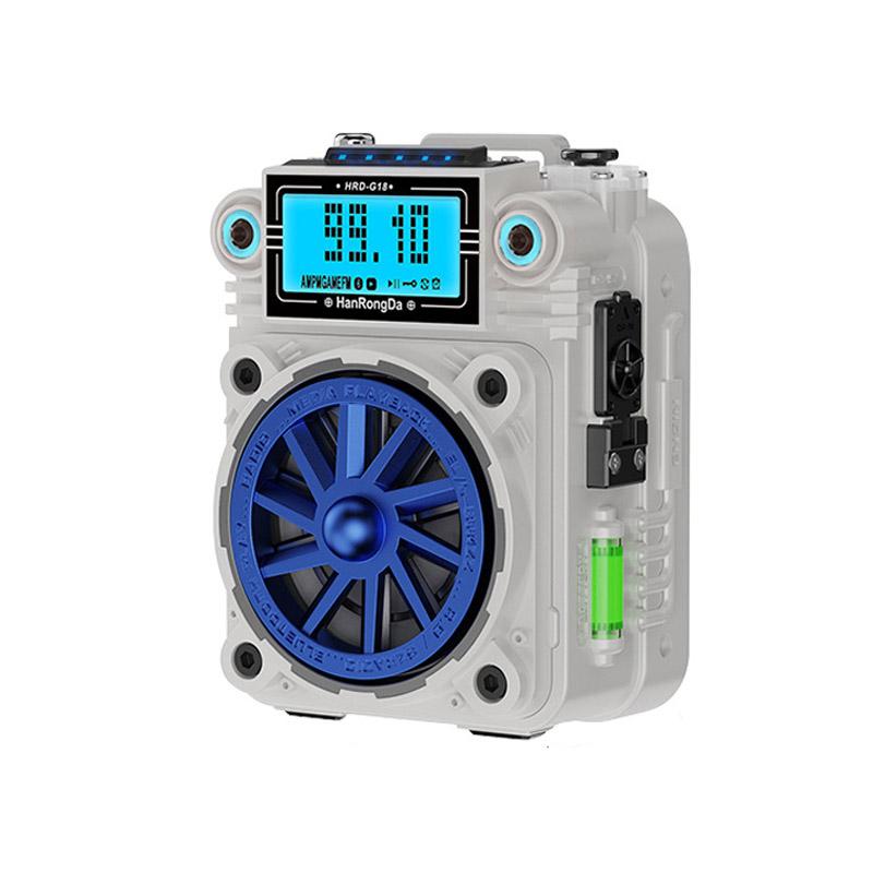 

Mini Portable FM 76-108mhz Radio Portable DSP Radios Alarm Clock Wireless Metal Bluetooth Speaker TF Music Player APP Control сірий колір