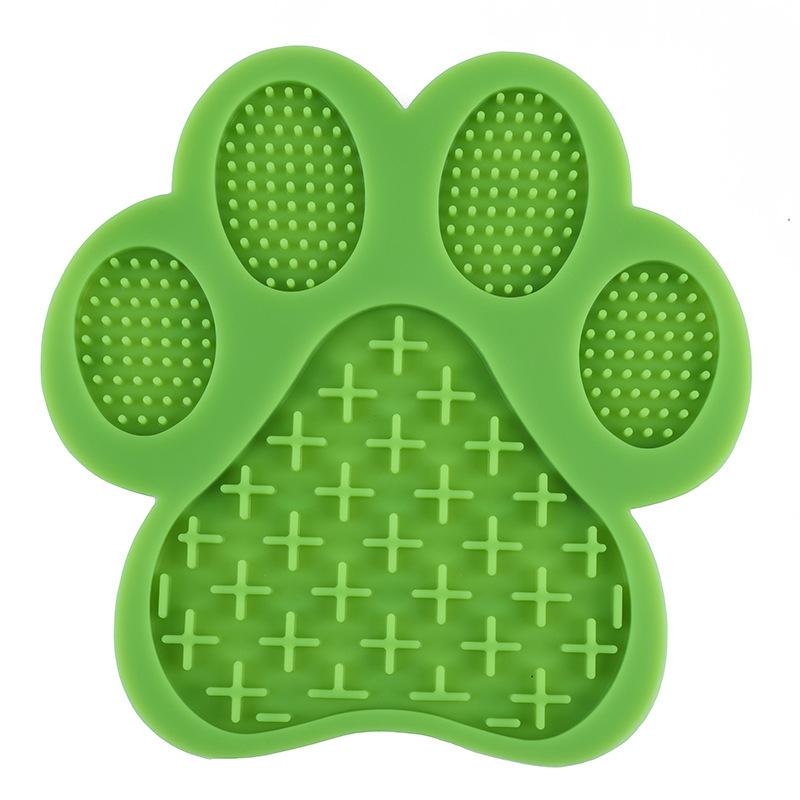 Paw Shaped Silicone Dog Lick Mat With Suction Cups Slow Feeding Pad For Grooming Distraction And Dog Food Plate