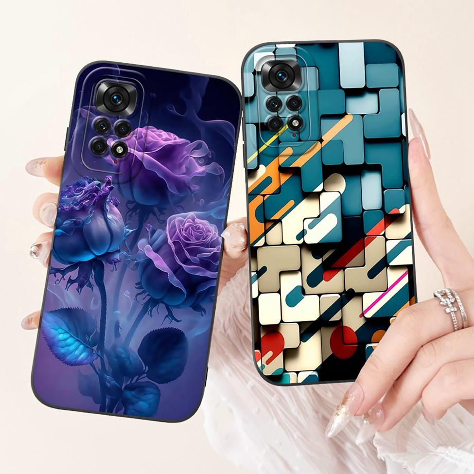 6.67'' Global For Redmi Note 11 Pro Case Silicone Fashion Luxury Cute Cat Painted Shockproof Phone Case For Redmi Note 11 Pro 5G
