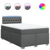 Vidaxl Letto Continentale Con Materasso, Grigio Scuro, 120X190Cm Tessuto