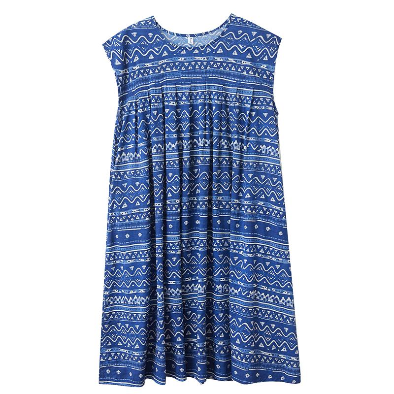 DIMANAF New 2026 Summer Beach Women Plus Size Cotton Lady Vintage Long Dress Floral Print Loose Oversize