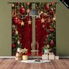 Christmas Pine Tree Printed Curtains Pole Bag Home Decoration Room Curtain Set Of 2 Made Polyester Washable