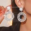 Stylish Shiny Glass Rhinestone Earrings