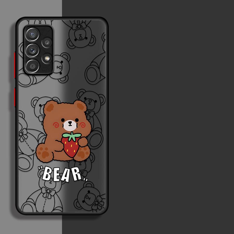 Cartoon Bear Rabbit Case for Samsung Galaxy A35 A54 A56 A55 A73 A33 A14 A23 A16 A15 A34 A36 A52S A72 A17 A52 A53 Phone Cover