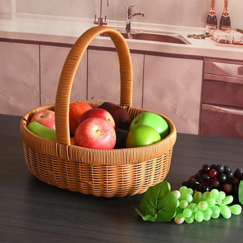 Handmade Rattan Woven Basket: Fruit, Shopping