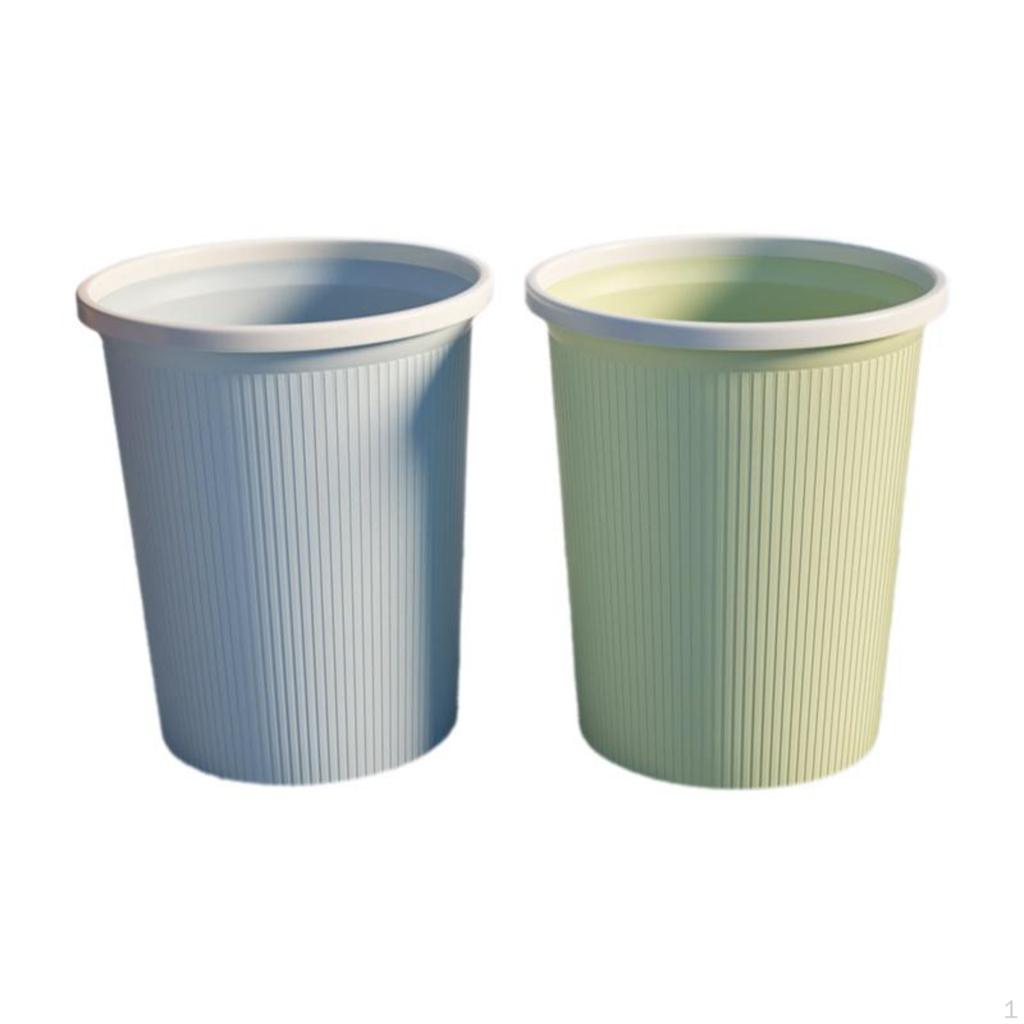 Large Capacity Trash Can Waste Bin, Removable Liner, Home Office Blue+Green 27.3x31cm