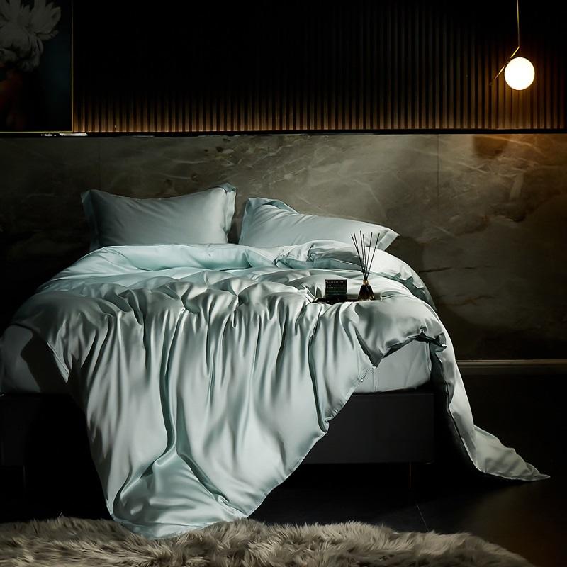 600TC Lyocell Bamboo Fiber Silky Cool Feeling Bedding Set Single Double Queen King Size Duvet Cover Bed Sheet Set Pillowcases