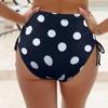 High-Quality Black Polka Dot Lace-up Triangle Hip-Hugging Women's Bikini