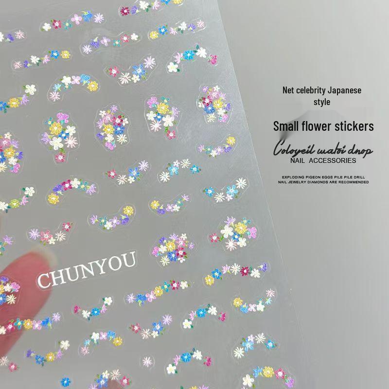 Spring Floral 3D Nail Art Stickers: Cute & Romantic Design