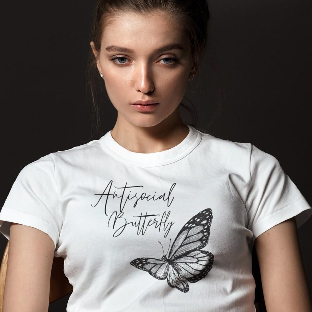 3 Anti Social Butterfly Shirt- Social Butterfly Tee, Butterfly Shirt, Antisocia Unisex T-Shirt XXXL