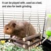 Hamster Schaukel Naturholz Kauspielzeug Kleintier Hängematte Versteck mit Metall-Aufhängeketten für Meerschweinchen Rennmäuse Streifenhörnchen