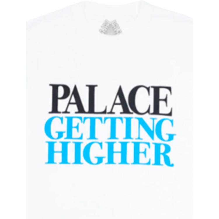 Palace Getting Higher Locker geschnittenes Rundhals-T-Shirt Unisex Oberteile Weiß P13TS069