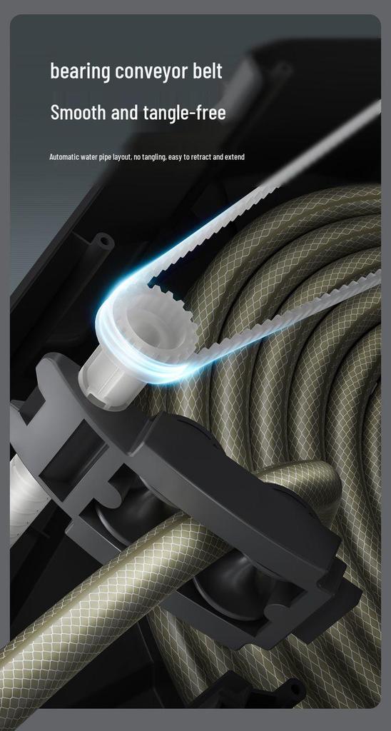 Telescopic Automatic Hose Reel with High-Pressure Water Gun & Sprinkler for Car Wash and Garden Watering.