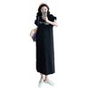 2026 new short-sleeved t-shirt skirt women's Korean version loose large size casual and thin flying sleeves split-ended dress long dress