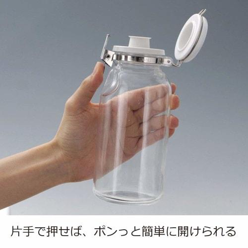 Seisho Cellar Mate Storage Jar, One-Push Convenient Bottle, Condiment Container, Dressing Bottle, Glass Container, 500ml, Made In Japan, 223415