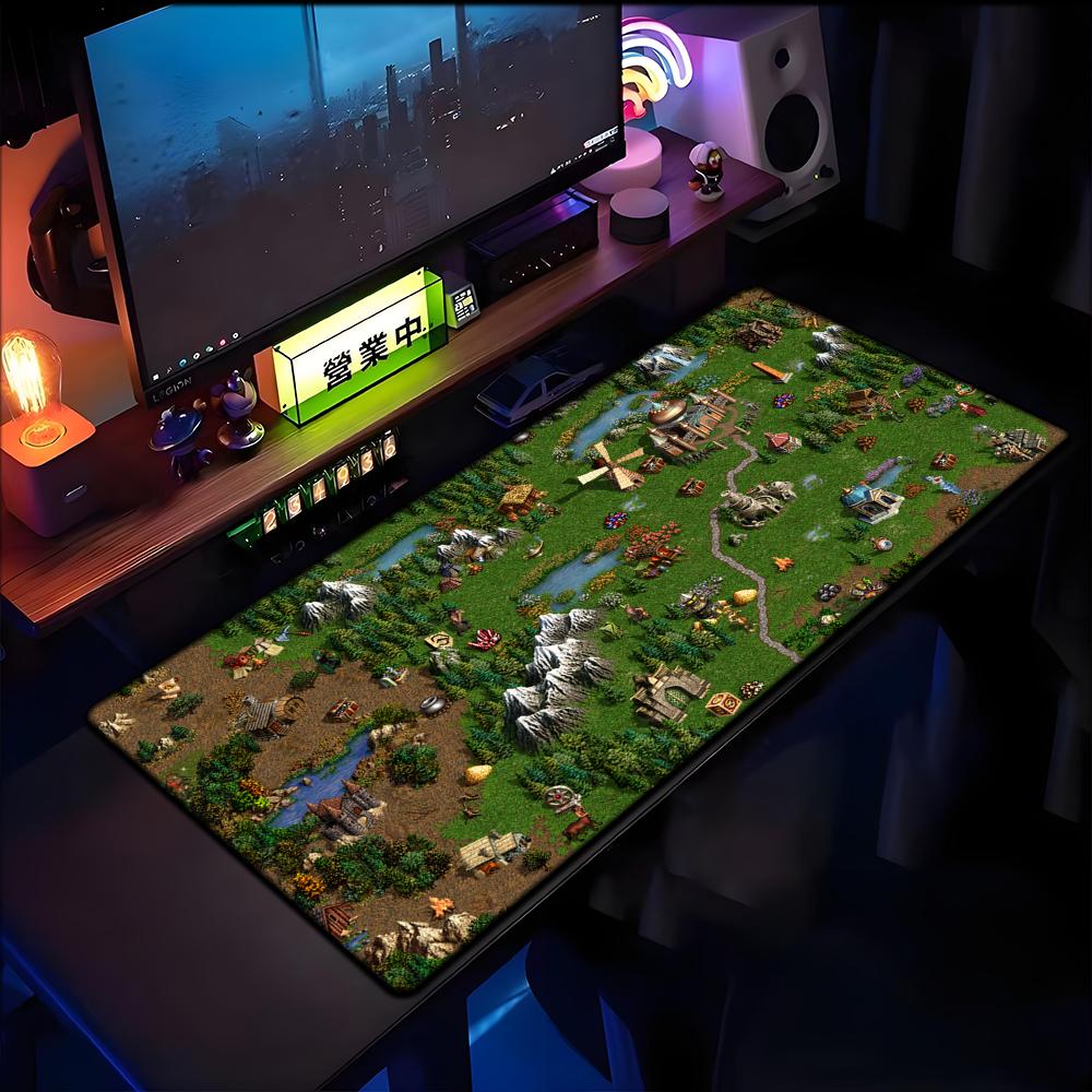 Heroes of Might and Magic Tappetino per Mouse con Mappa XXL Gomma Antiscivolo Tappetini per Mouse Tastiera Accessori da Gioco Tappetino Mouse xmm