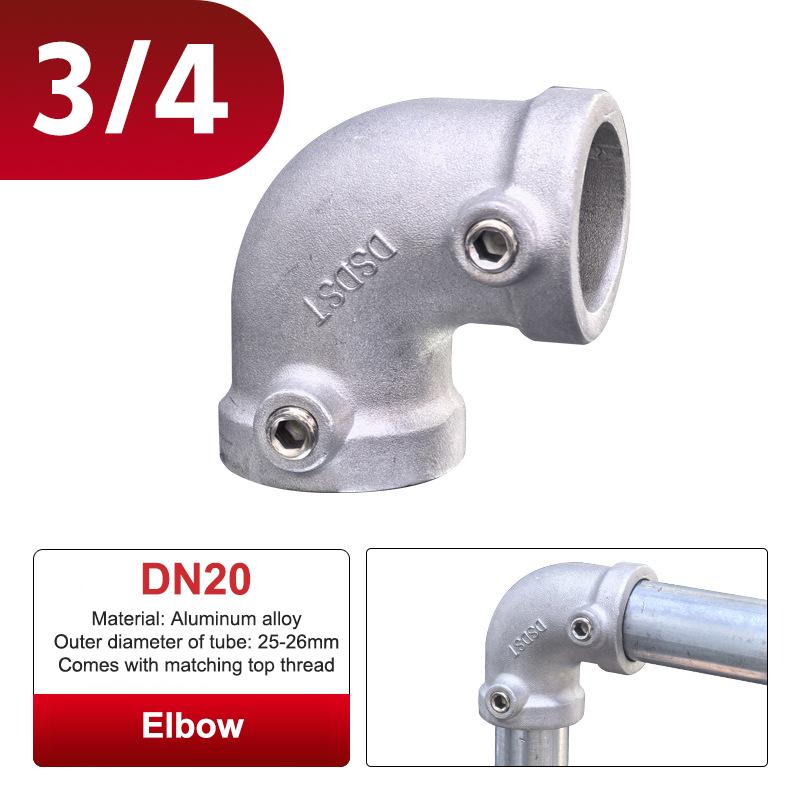 Aluminum Alloy Connector Elbow Tee Base Flat Three-Dimensional Fitting Connection Fastener 20/25Mm Steel Tube Shelf Parts