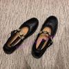 Retro Runde Spitze Ballerinas Designer Metall-Dekor Flache Mary Jane Schuhe Elegante Damen Weiche Sohle Komfort Damen Pumps