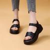 Small Thick-soled Velcro Sandals Women's 2025 Summer New Lightweight and Versatile Commuter Wear with Skirt Beach Shoes