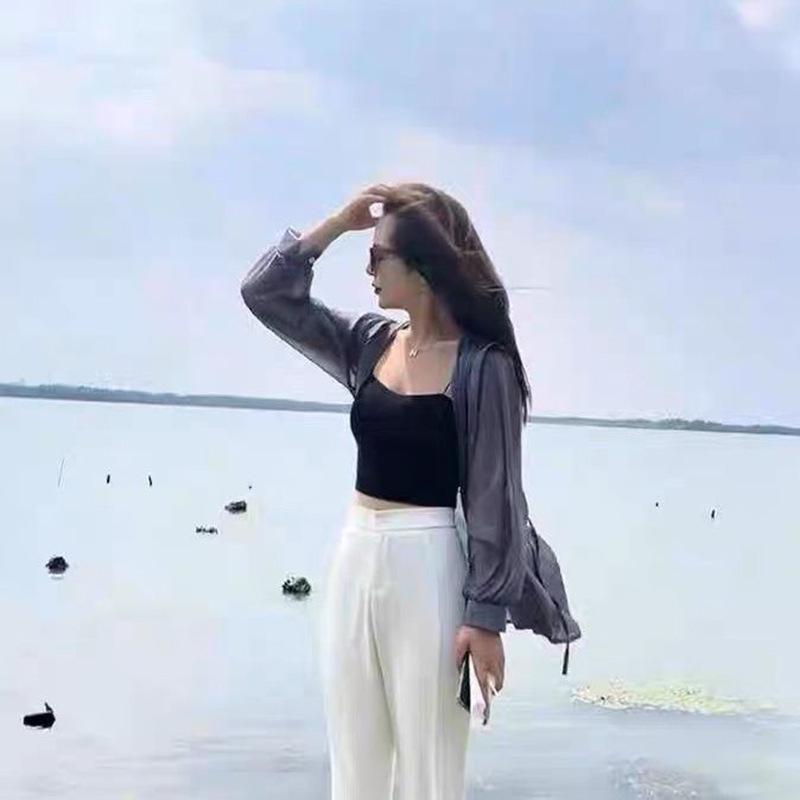 2024 Summer Japanese-Style Chiffon Blouse: Fashionable, Breathable, Sun-Protective, Loose-Fit Women's Top