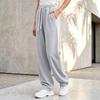 Women's Plus Size Loose Fit Wide Leg Straight Pants Color for Fall Casual Wear
