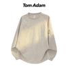 TOM ADAM Gespleißter Rundhals Casual Strickpullover