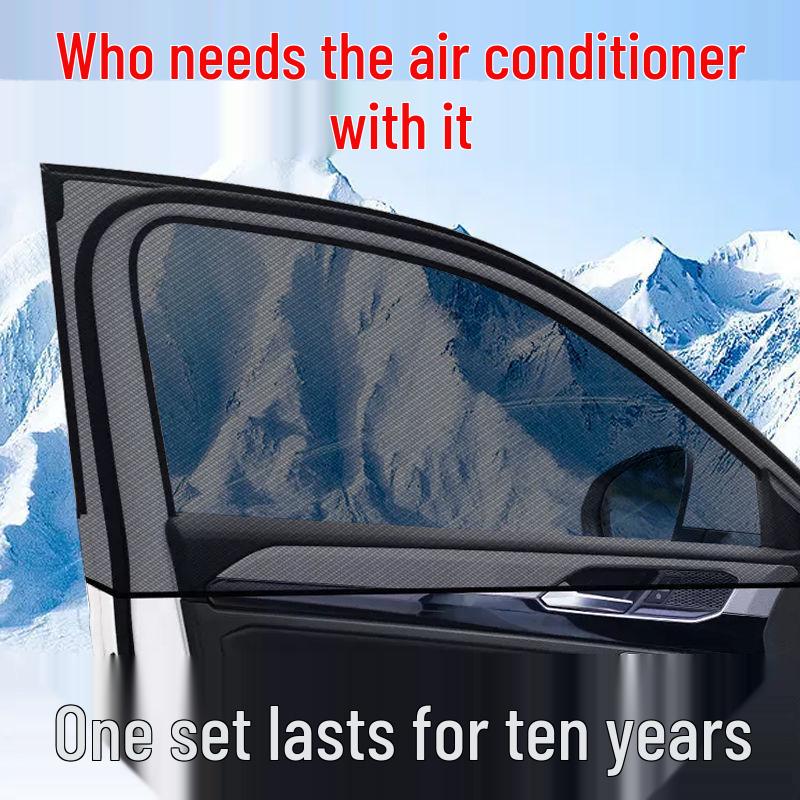 Mosquito-Proof Car Sunshade: Heat-Insulating Window Curtain for Sun Protection & Privacy, Sedan/SUV.