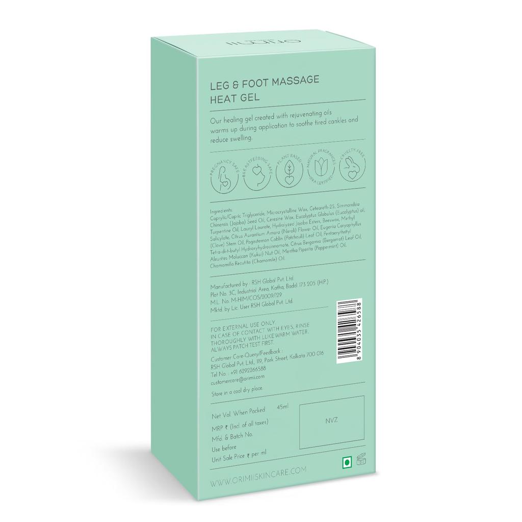 Orimii Bein- und Fußmassagegel 45 ml, 1er-Pack | Schnell einziehender Gelbalsam zur Linderung von Schmerzen und geschwollenen Knöcheln