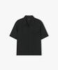 LIBERCLASSY [25Ss] Llm31511 Black Waffle Knit Open Collar Short Sleeve Shirt
